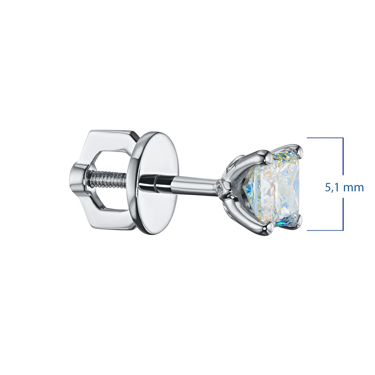 Sterling Silver Earring Studs with Topaz 1.66 CT.TW