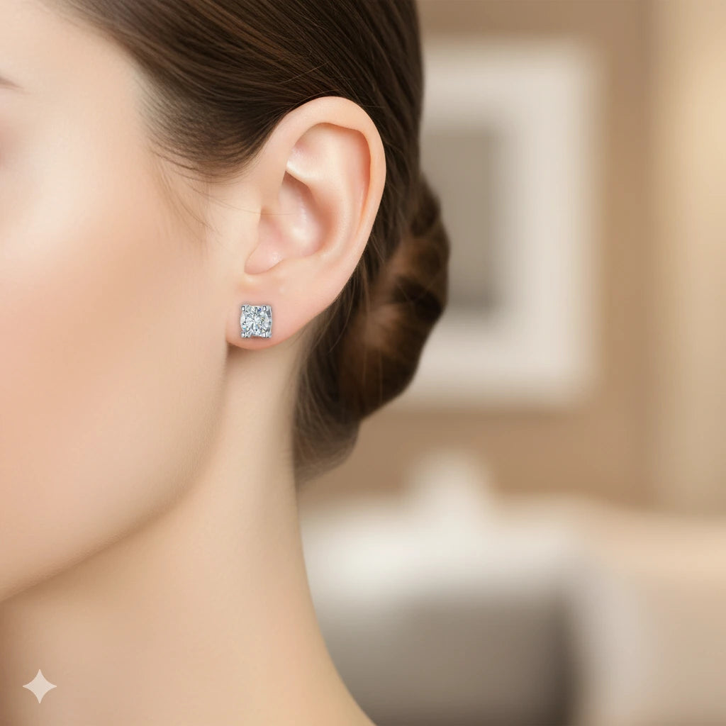 14K White Gold Earring Studs with Lab-Created Diamonds 2.240 CT.TW