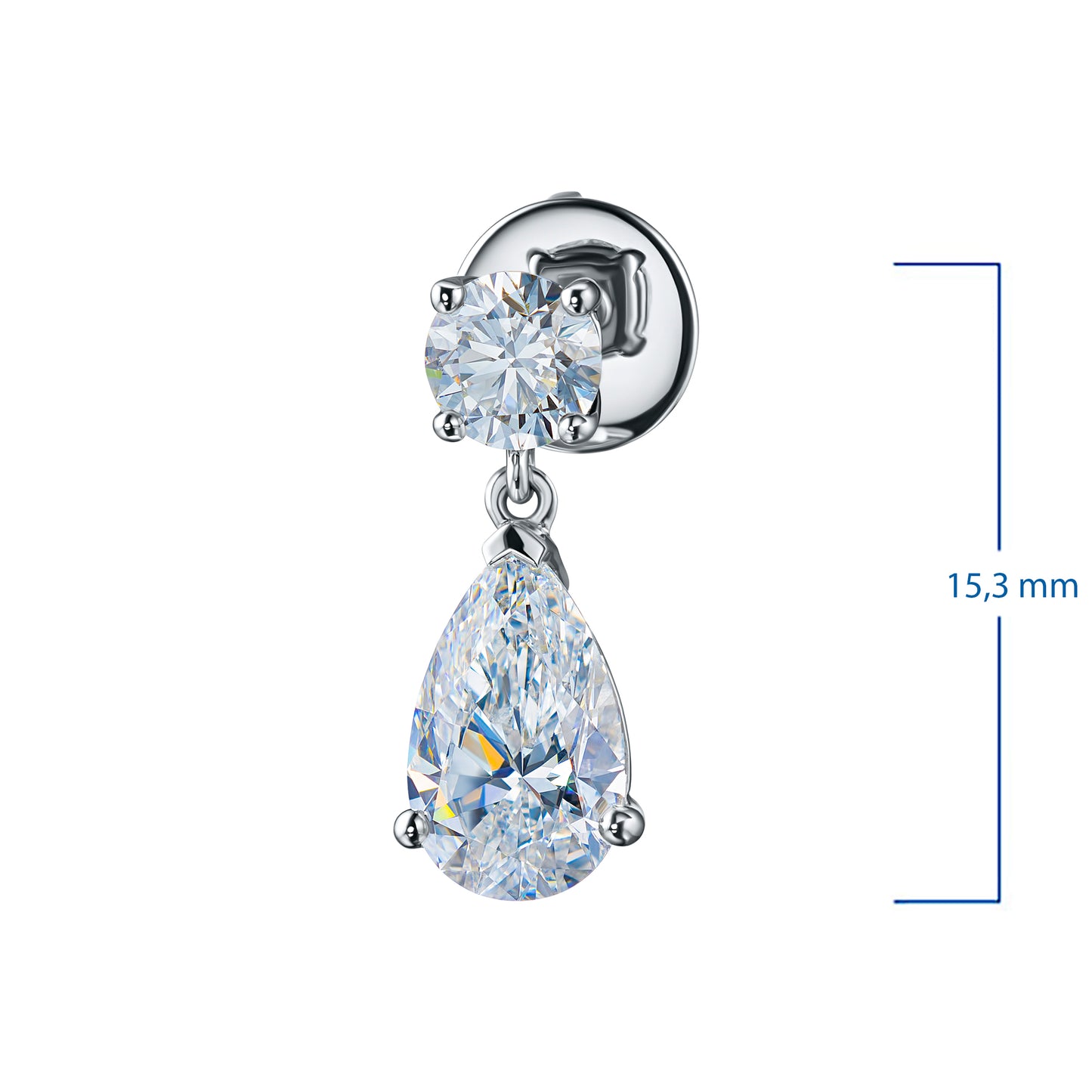 Σκουλαρίκια από λευκόχρυσο 14 καρατίων με διαμάντια κατασκευασμένα σε εργαστήριο 2.930 CT.TW 