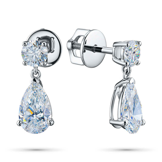 14K White Gold Earring Studs with Lab-Created Diamonds 5.460 CT.TW
