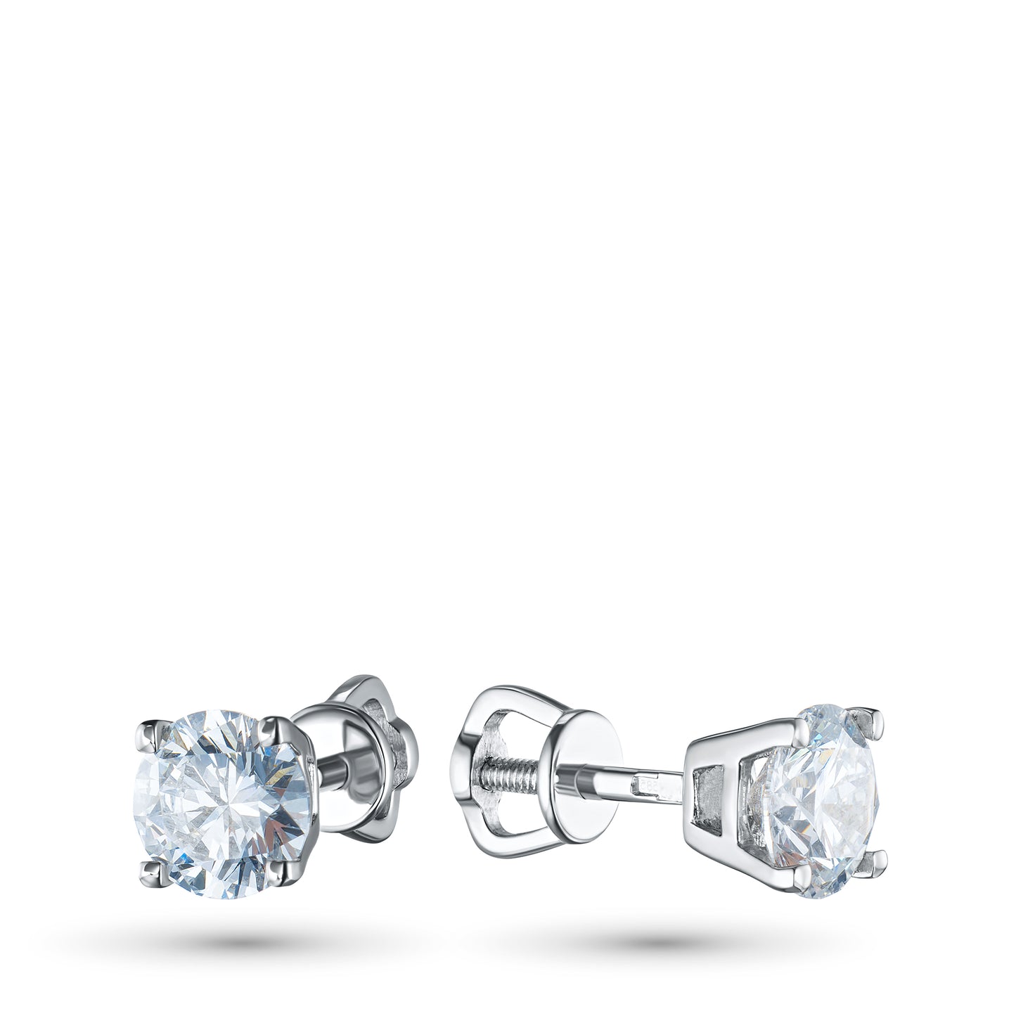 14K White Gold Earring Studs with Lab-Created Diamonds 0.690 CT.TW