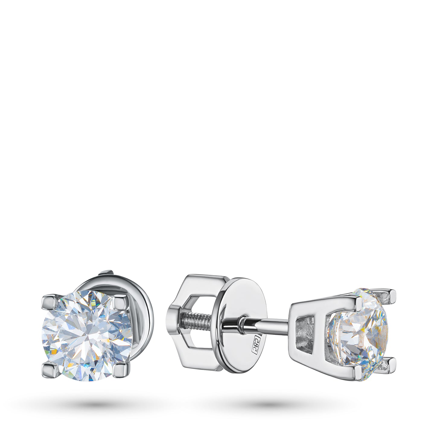 14K White Gold Earring Studs with Lab-Created Diamonds 0.690 CT.TW