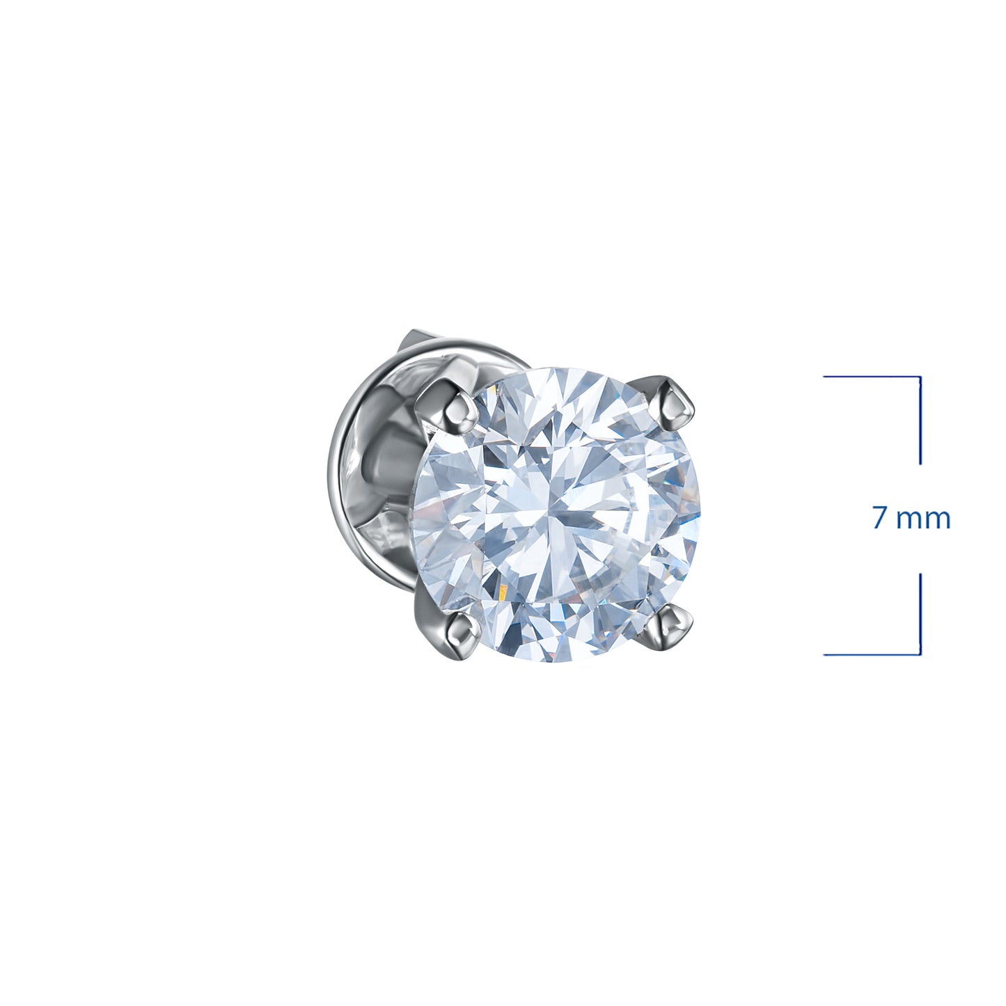 14K White Gold Earring Studs with Lab-Created Diamonds 2.04 CT.TW