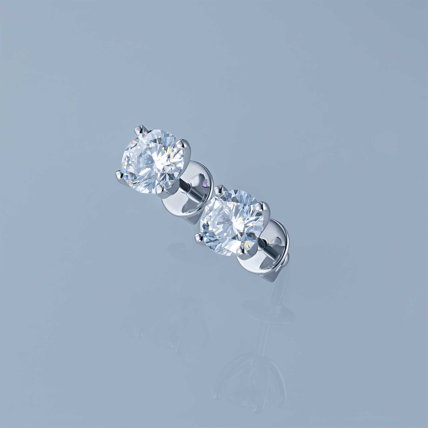 14K White Gold Earring Studs with Lab-Created Diamonds 2.04 CT.TW