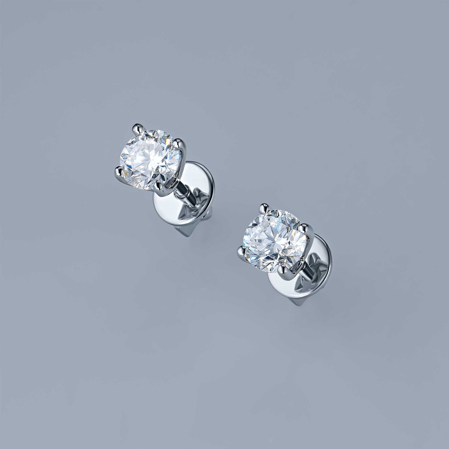 14K White Gold Earring Studs with Lab-Created Diamonds 1.290 CT.TW