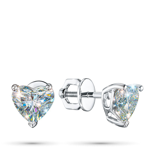 14K White Gold Earring Studs with Lab-Created Diamonds 6.160 CT.TW