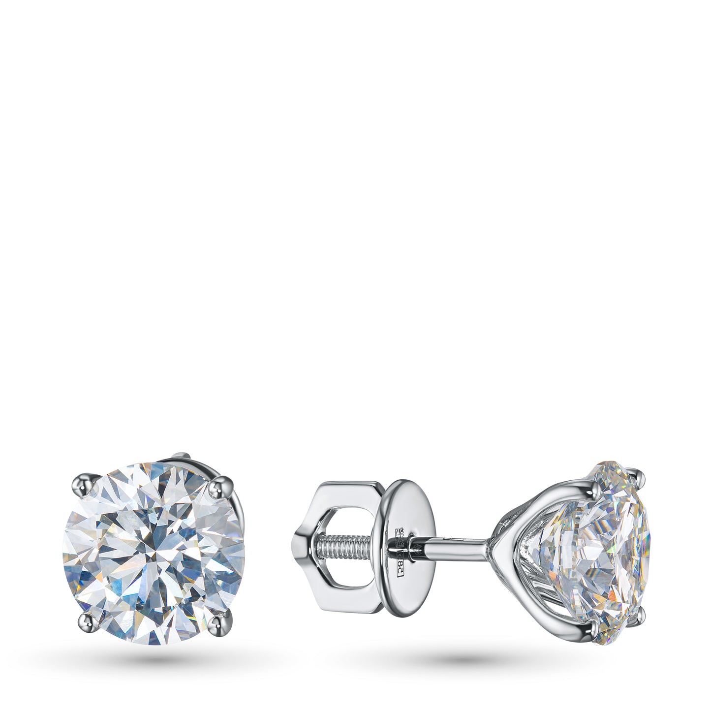 14K White Gold Earring Studs with Lab-Created Diamonds 4.19 CT.TW