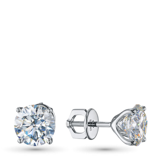 14K White Gold Earring Studs with Lab-Created Diamonds 4.19 CT.TW