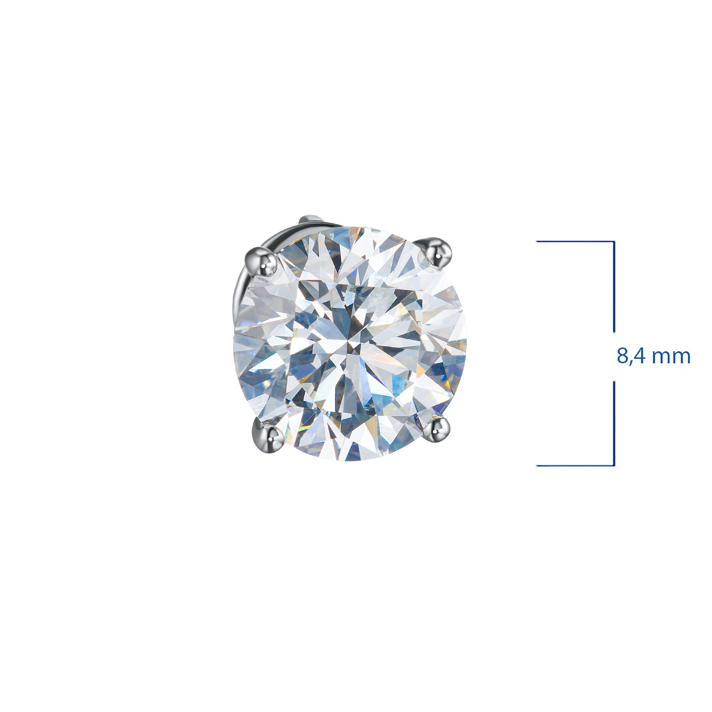 14K White Gold Earring Studs with Lab-Created Diamonds 4.19 CT.TW