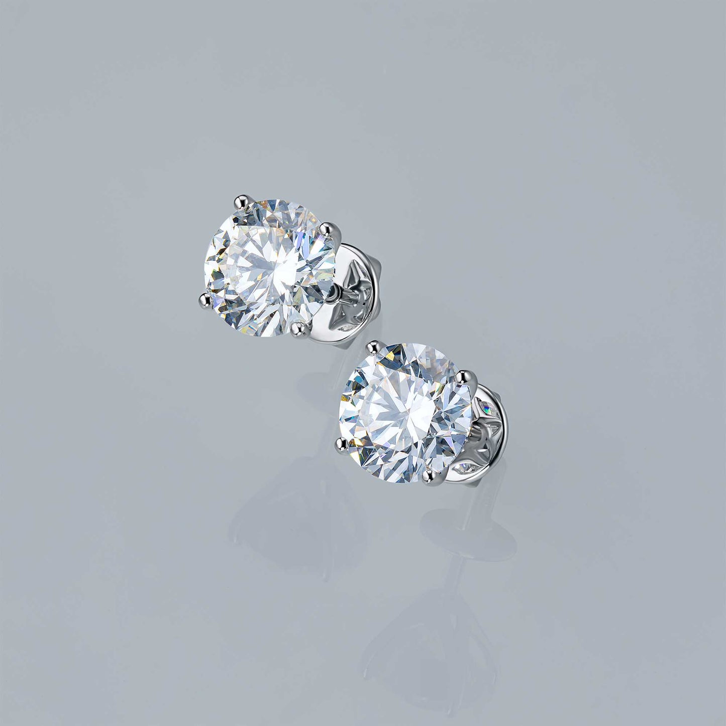 14K White Gold Earring Studs with Lab-Created Diamonds 4.19 CT.TW
