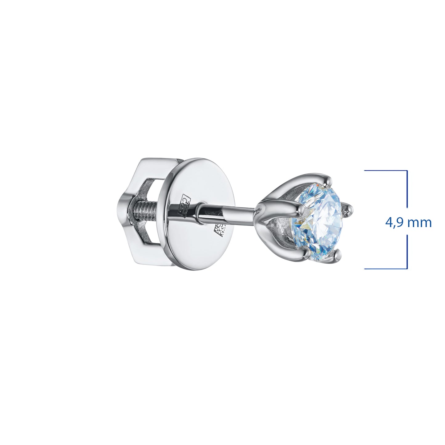 14K White Gold Earring Studs with Lab-Created Diamonds 0.450 CT.TW