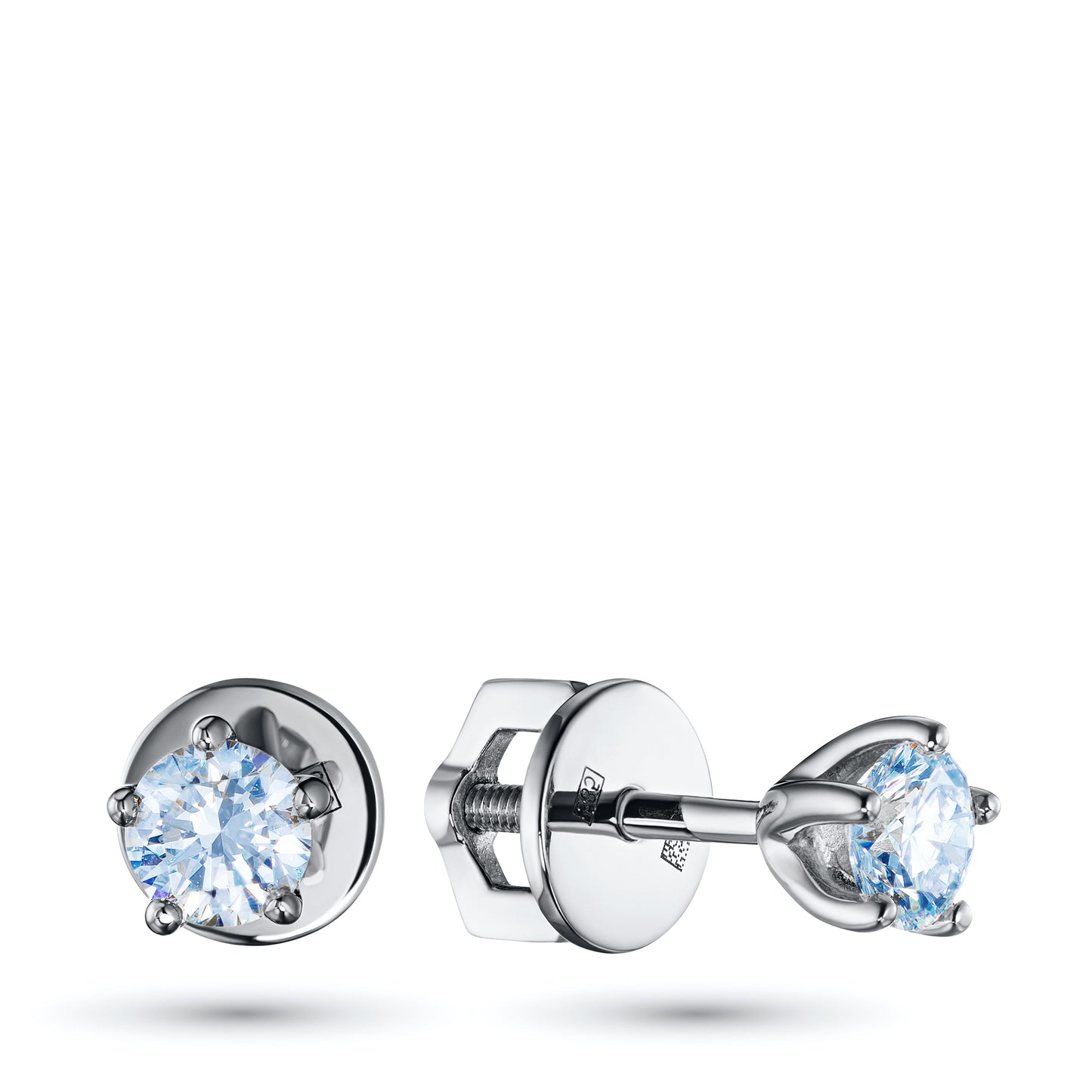 14K White Gold Earring Studs with Lab-Created Diamonds 0.450 CT.TW
