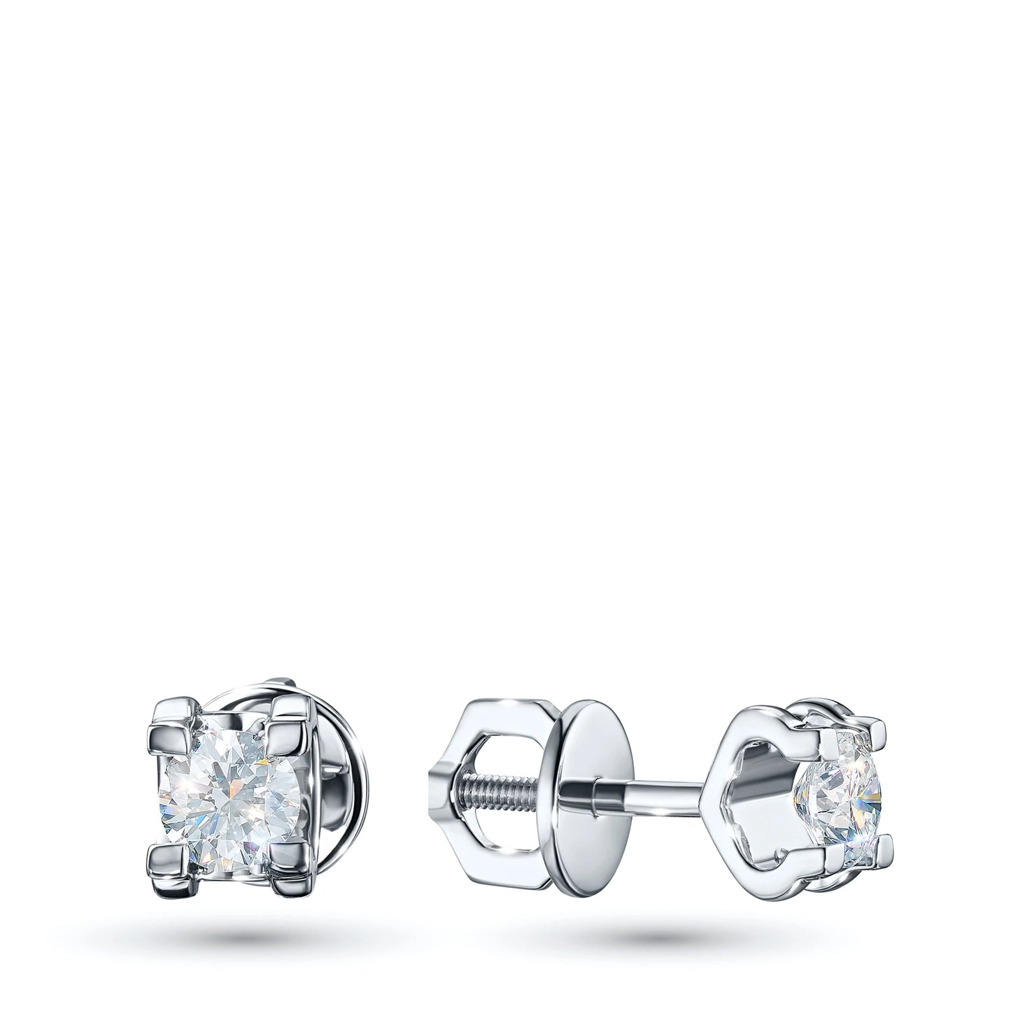 14K White Gold Earring Studs with Lab-Created Diamonds 0.550 CT.TW