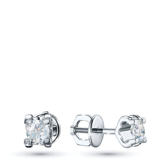 14K White Gold Earring Studs with Lab-Created Diamonds 0.550 CT.TW