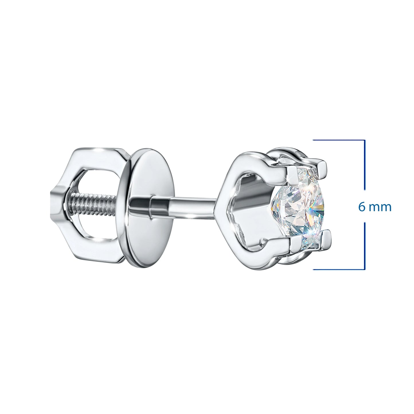 14K White Gold Earring Studs with Lab-Created Diamonds 0.550 CT.TW
