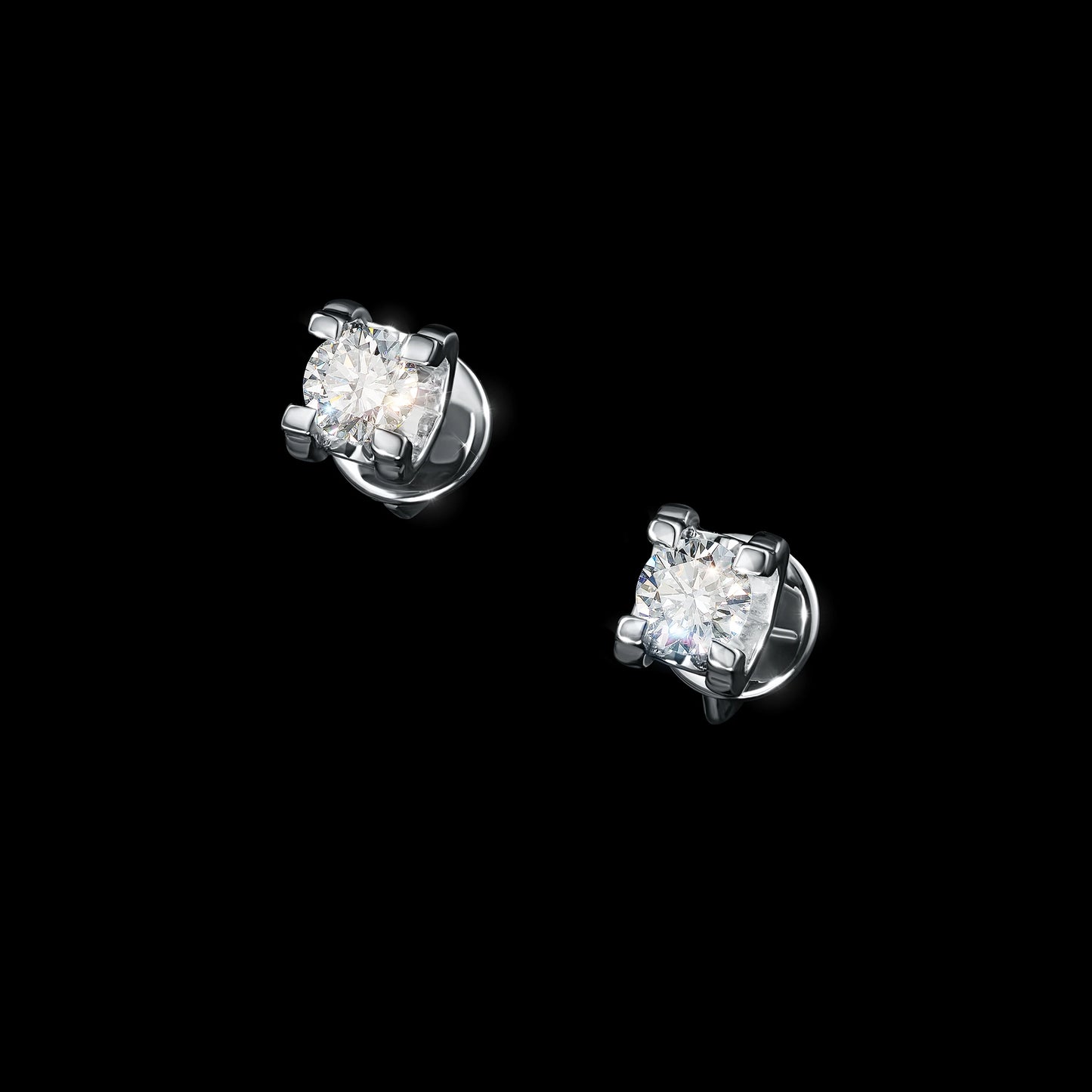 14K White Gold Earring Studs with Lab-Created Diamonds 0.550 CT.TW