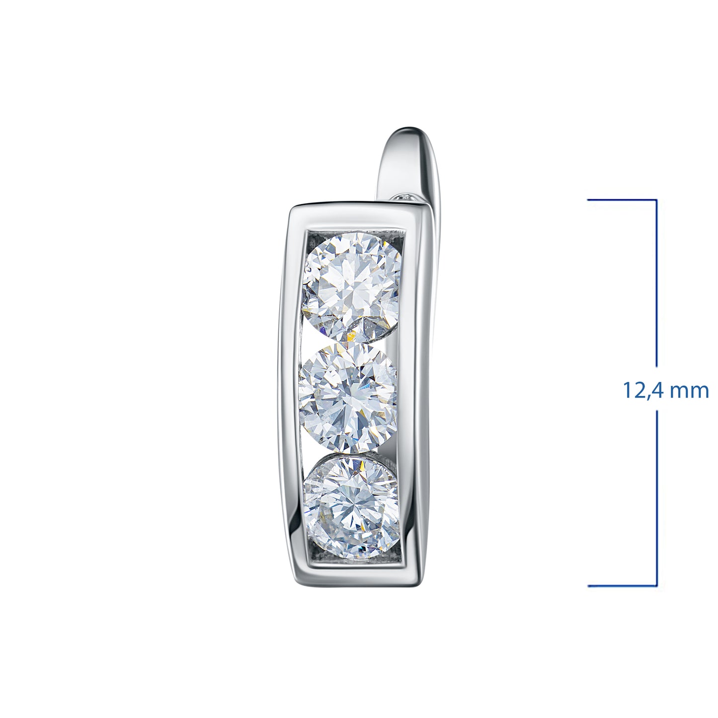 14K White Gold Earrings with Lab-Created Diamonds 0.930 CT.TW