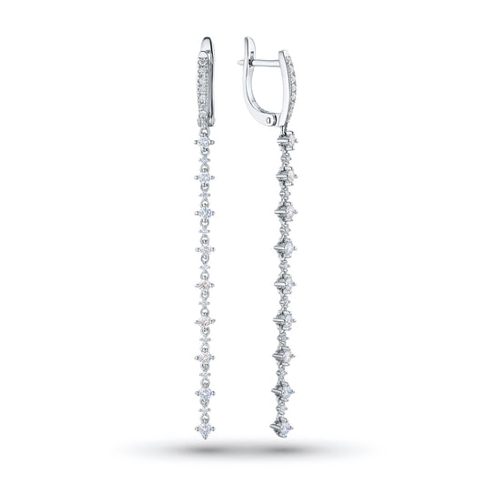 14K White Gold Earrings with Lab-Created Diamonds 1.010 CT.TW