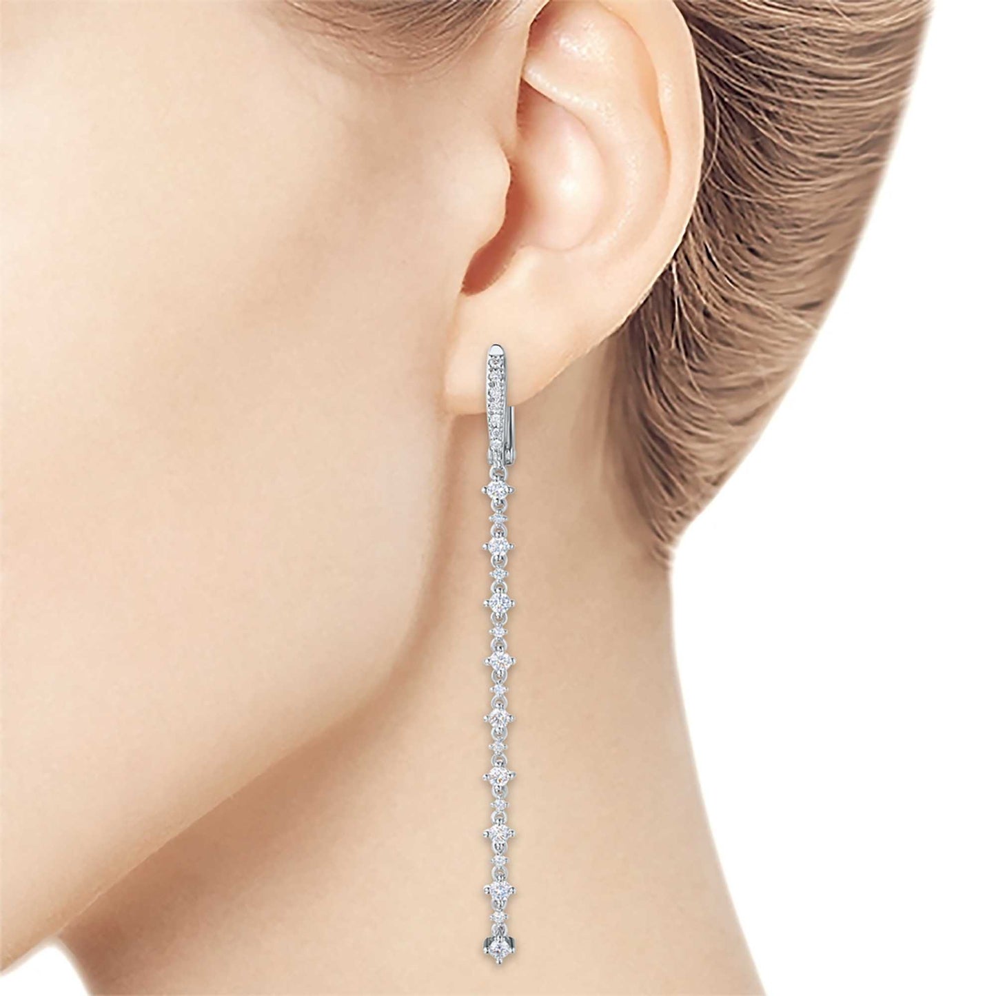 14K White Gold Earrings with Lab-Created Diamonds 1.010 CT.TW