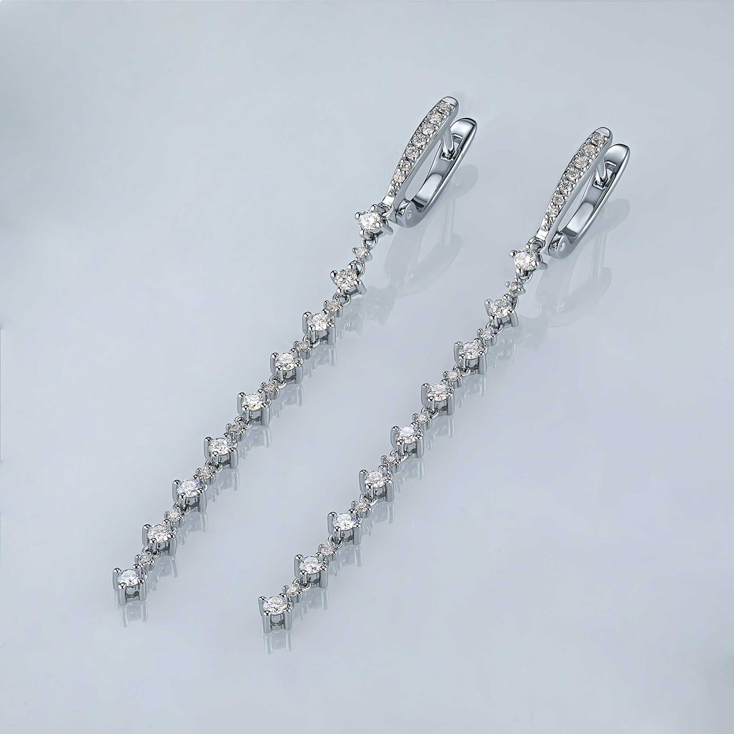 14K White Gold Earrings with Lab-Created Diamonds 1.010 CT.TW