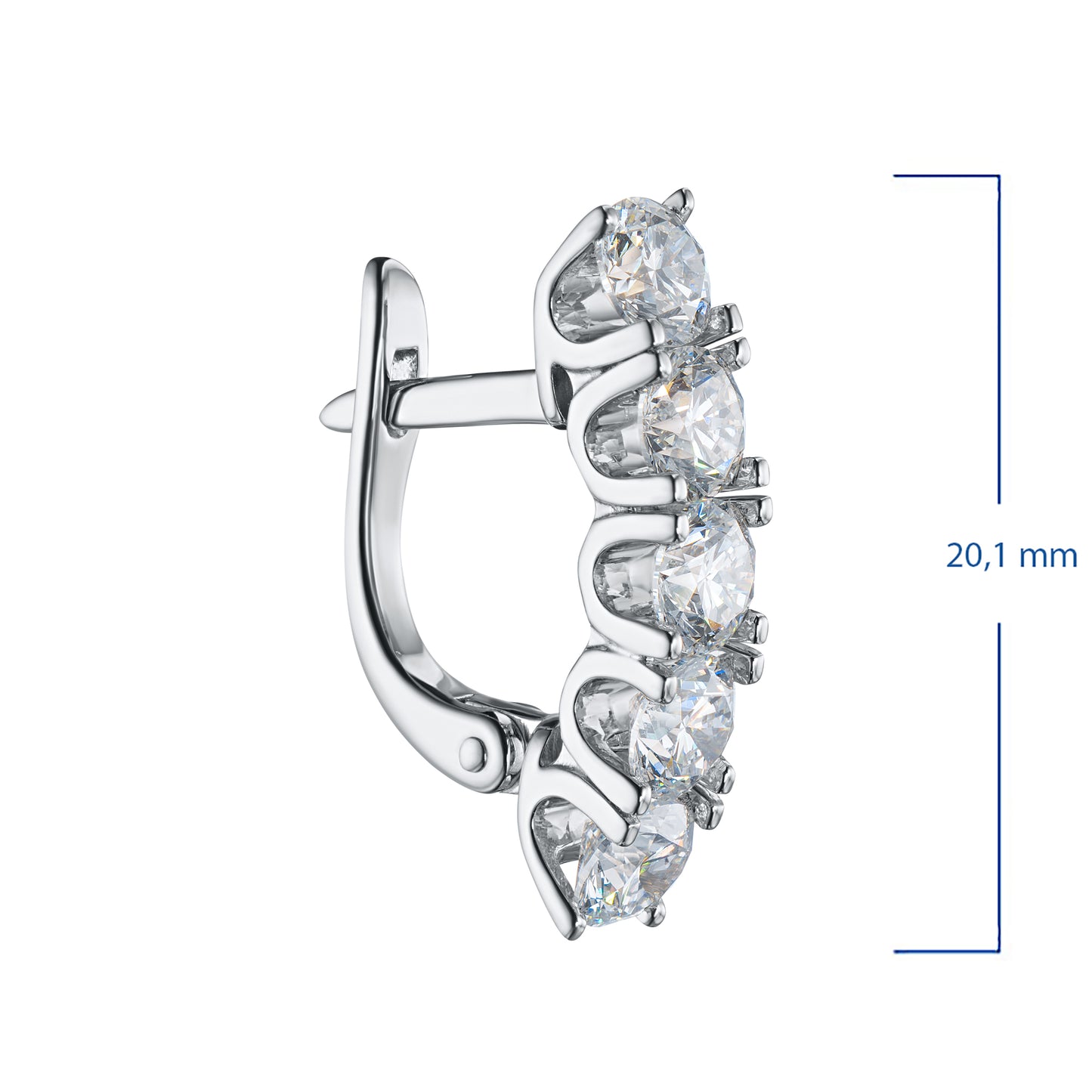 14K White Gold Earrings with Lab-Created Diamonds 2.750 CT.TW