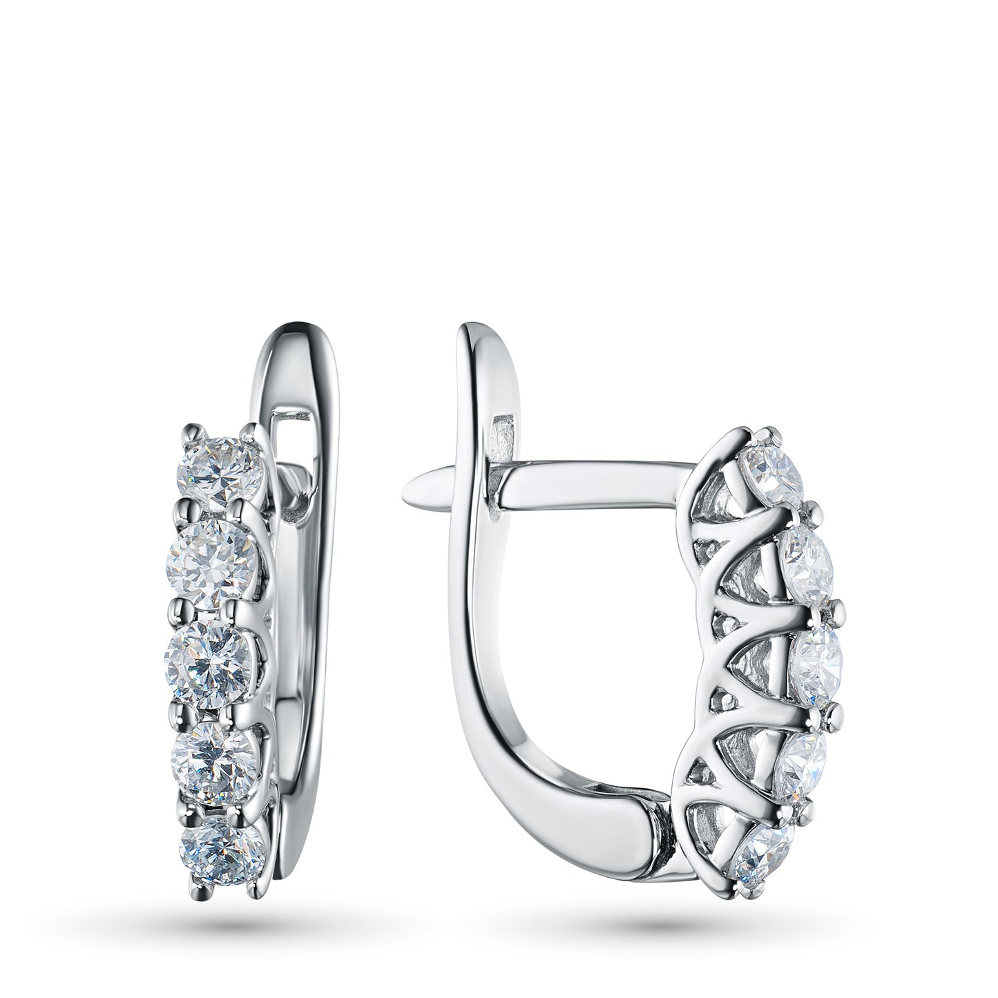 14K White Gold Earrings with Lab-Created Diamonds 0.67 CT.TW