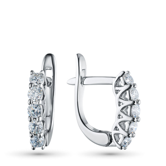 14K White Gold Earrings with Lab-Created Diamonds 0.67 CT.TW
