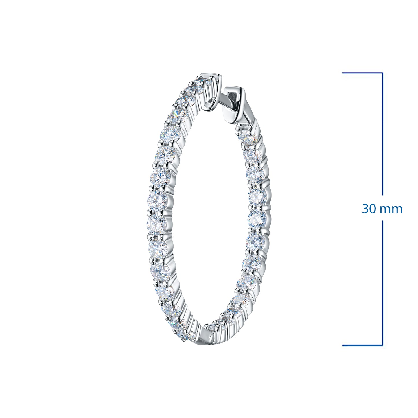 14K White Gold Earrings with Lab-Created Diamonds 2.850 CT.TW