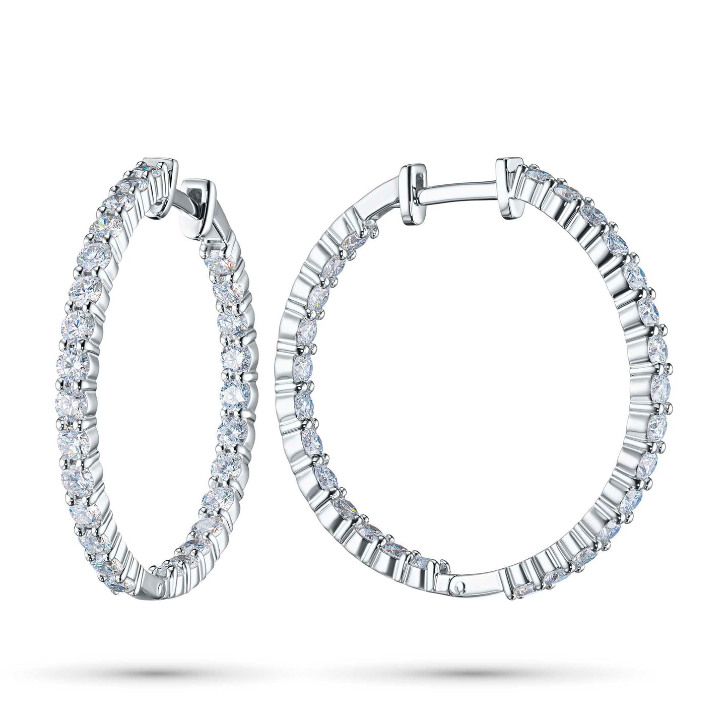 14K White Gold Earrings with Lab-Created Diamonds 2.850 CT.TW