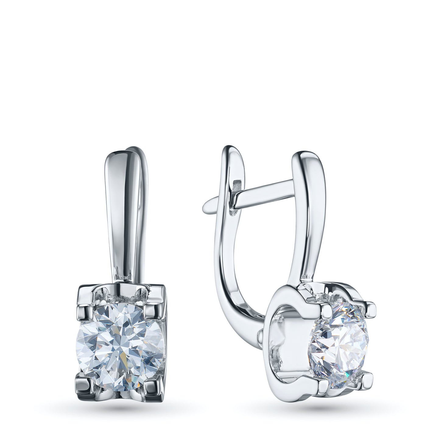 14K White Gold Earrings with Lab-Created Diamonds 1.090 CT.TW