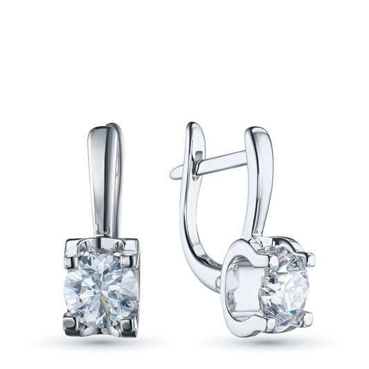 14K White Gold Earrings with Lab-Created Diamonds 1.090 CT.TW