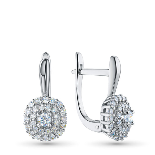 14K White Gold Earrings with Lab-Created Diamonds 0.700 CT.TW