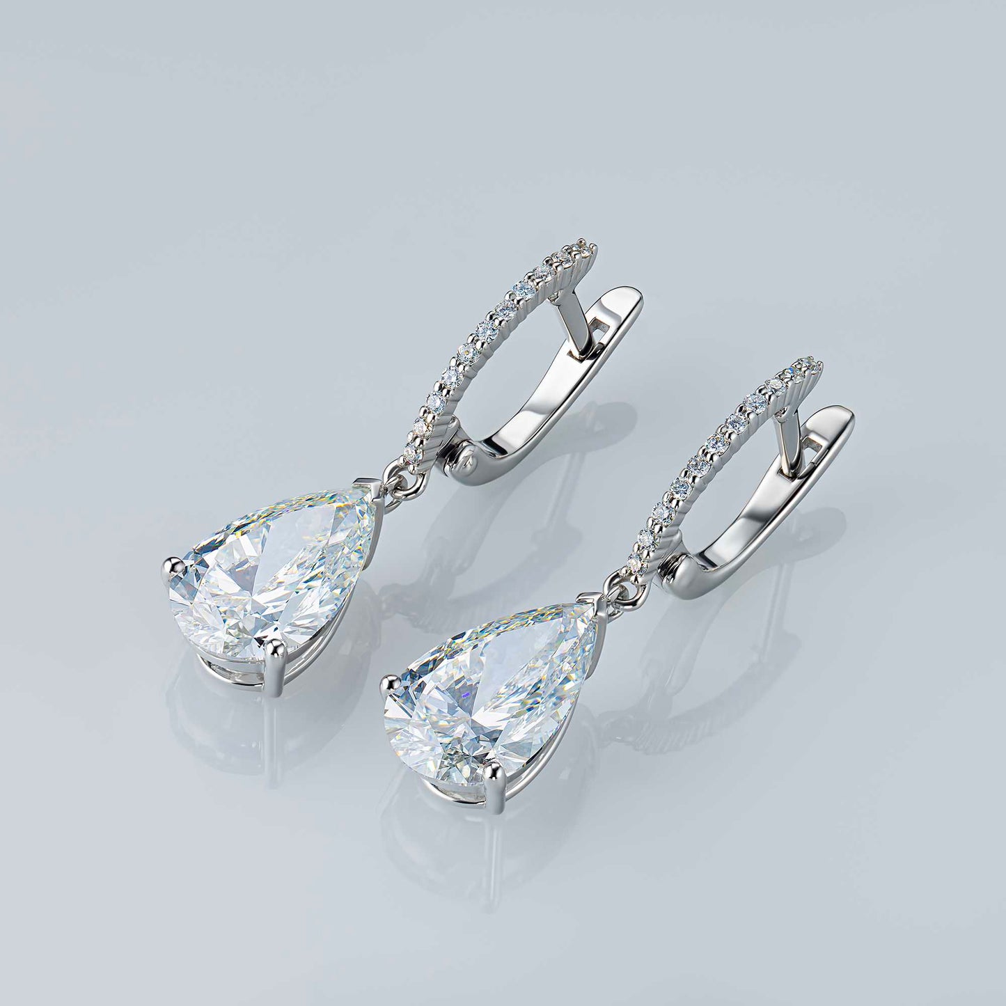 14K White Gold Earrings with Lab-Created Diamonds 21.190 CT.TW