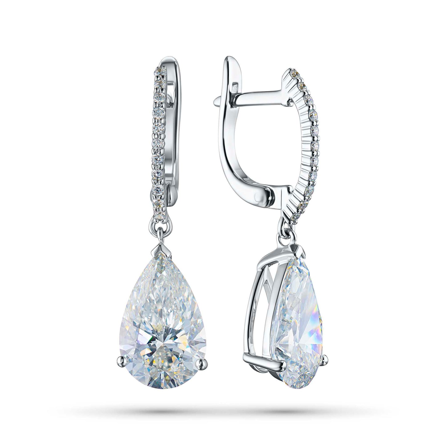 14K White Gold Earrings with Lab-Created Diamonds 21.190 CT.TW