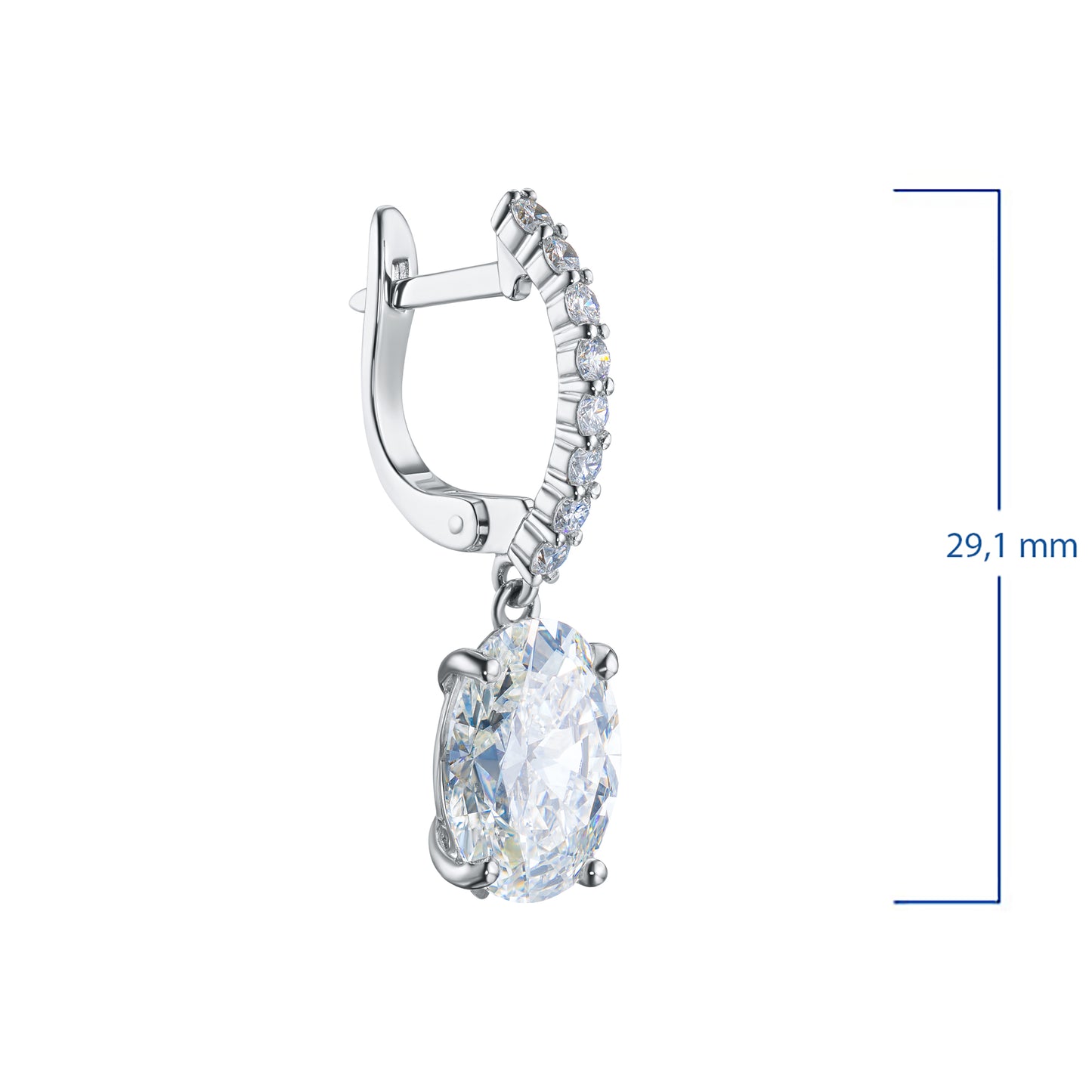 14K White Gold Earrings with Lab-Created Diamonds 21.400 CT.TW