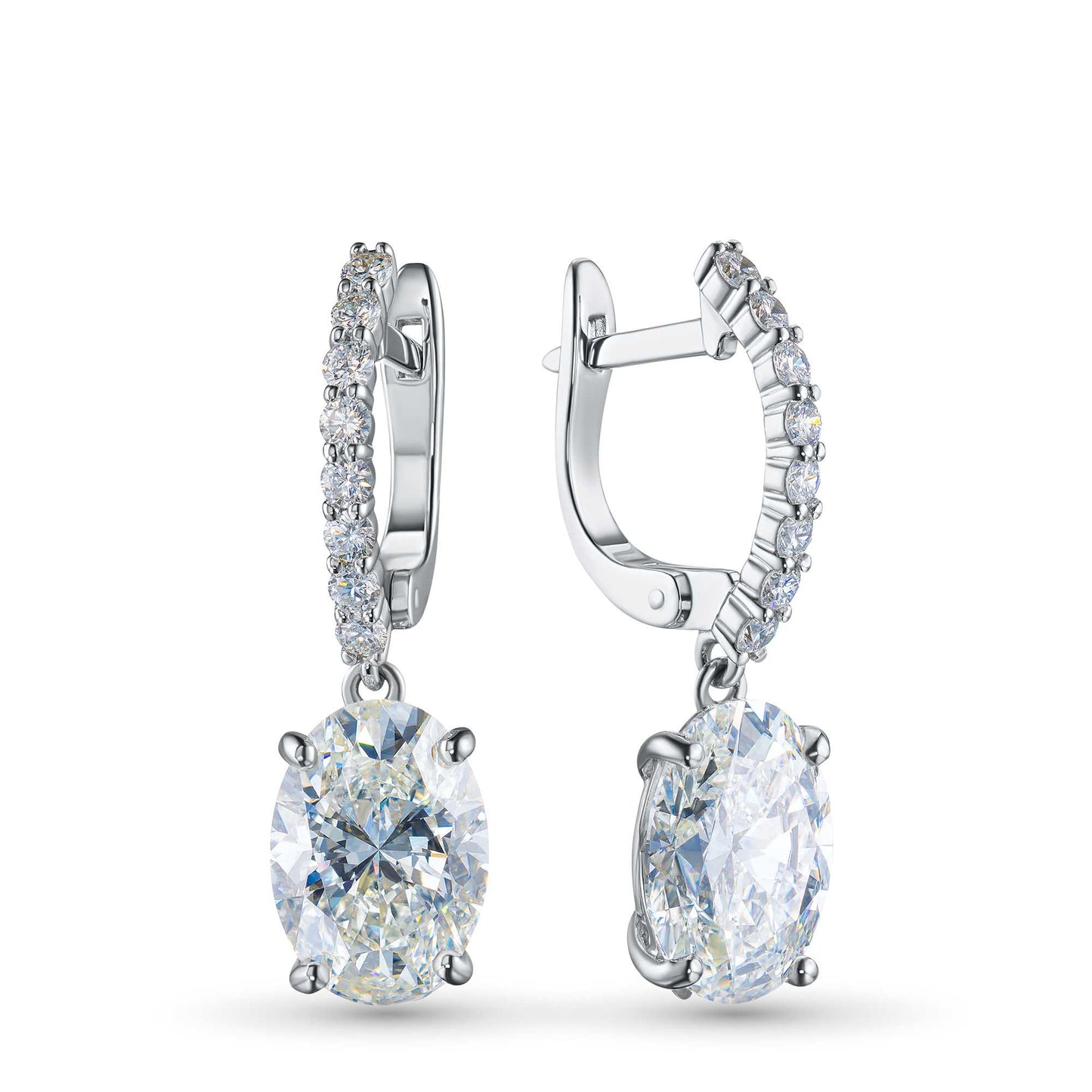 14K White Gold Earrings with Lab-Created Diamonds 21.400 CT.TW