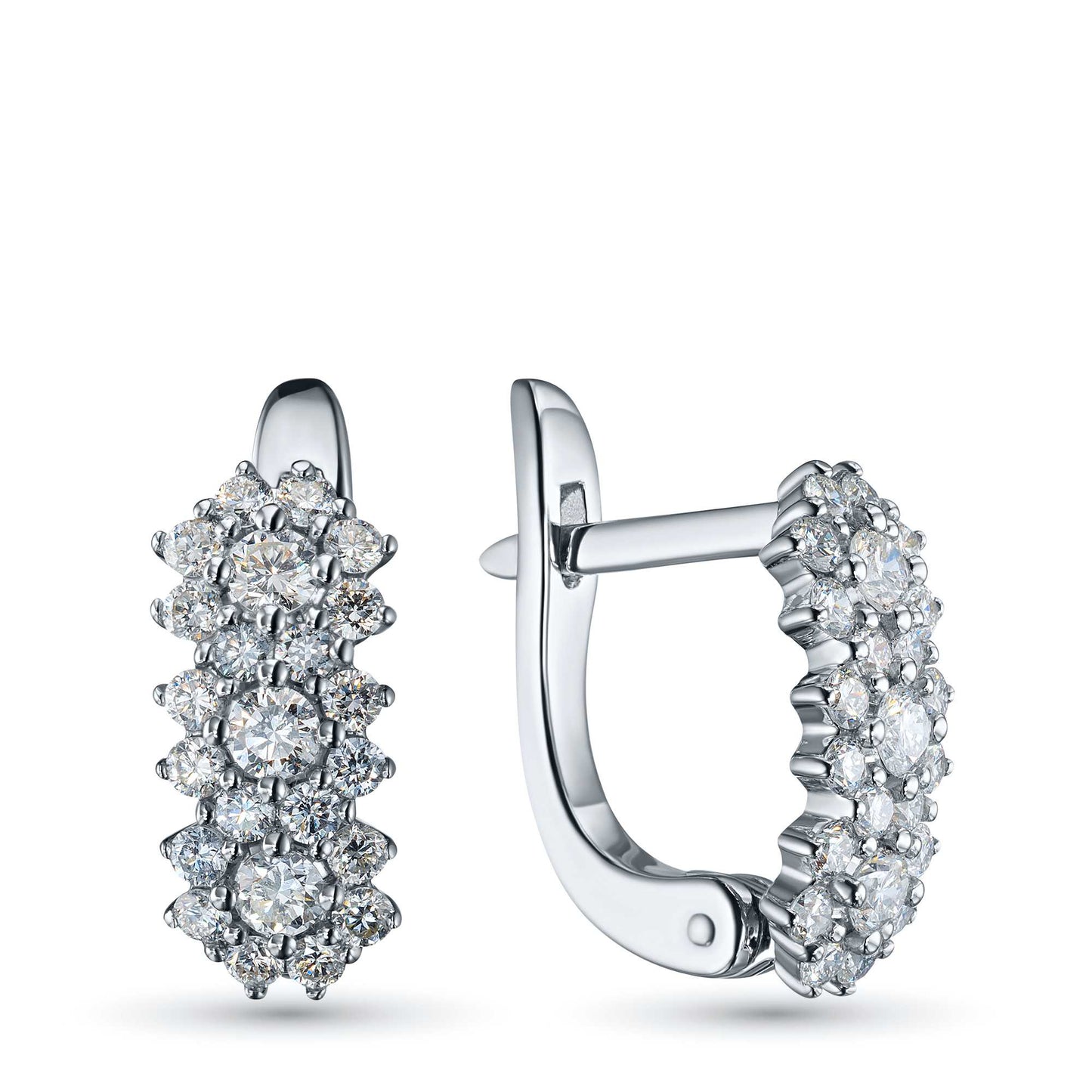 14K White Gold Earrings with Lab-Created Diamonds 0.84 CT.TW