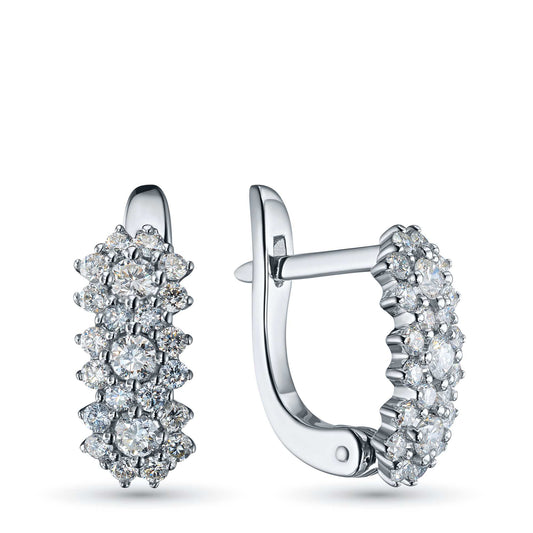14K White Gold Earrings with Lab-Created Diamonds