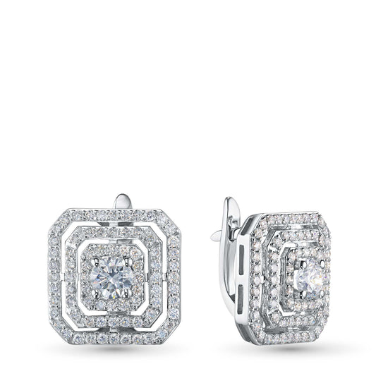 14K White Gold Earrings with Lab-Created Diamonds 1.460 CT.TW