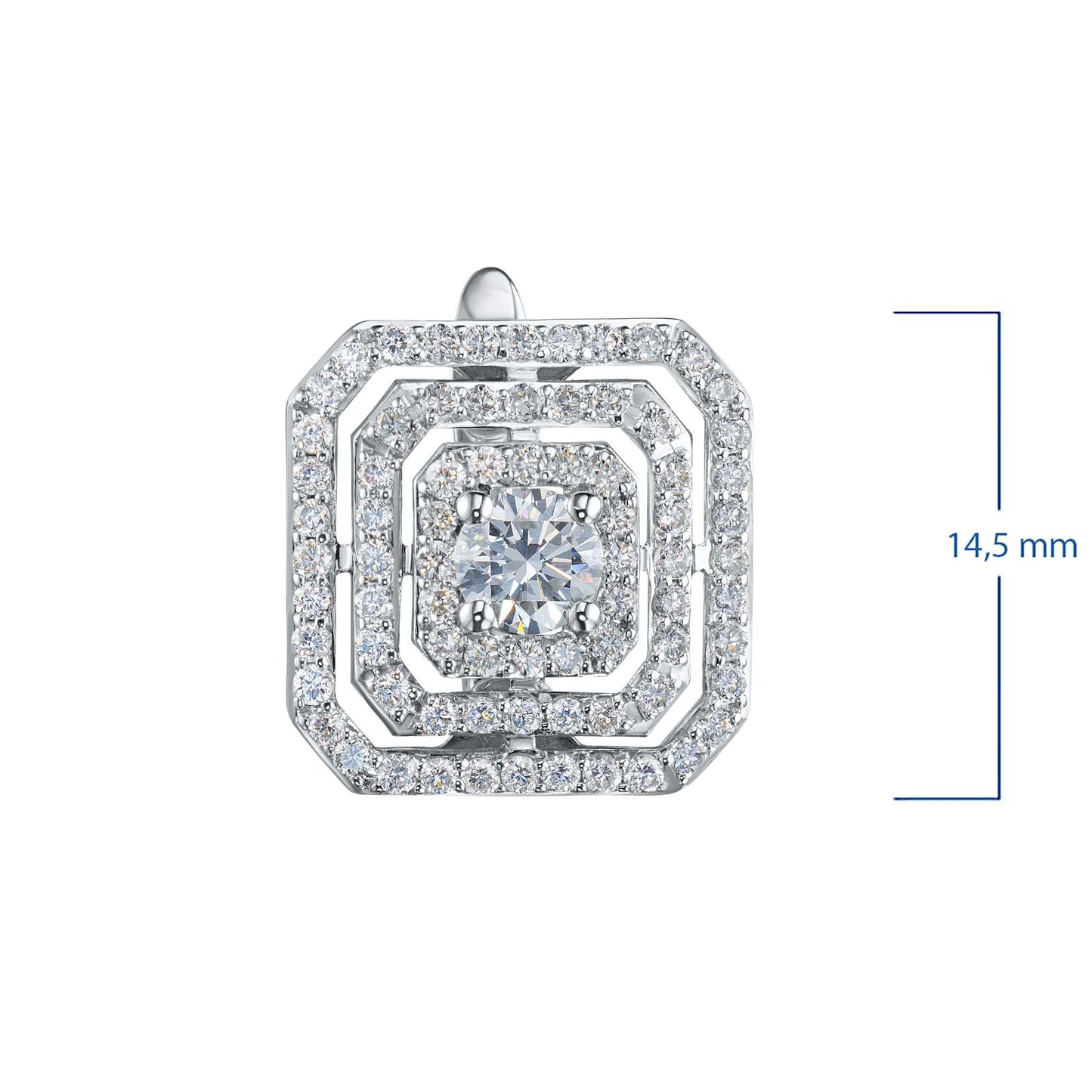 14K White Gold Earrings with Lab-Created Diamonds 1.460 CT.TW