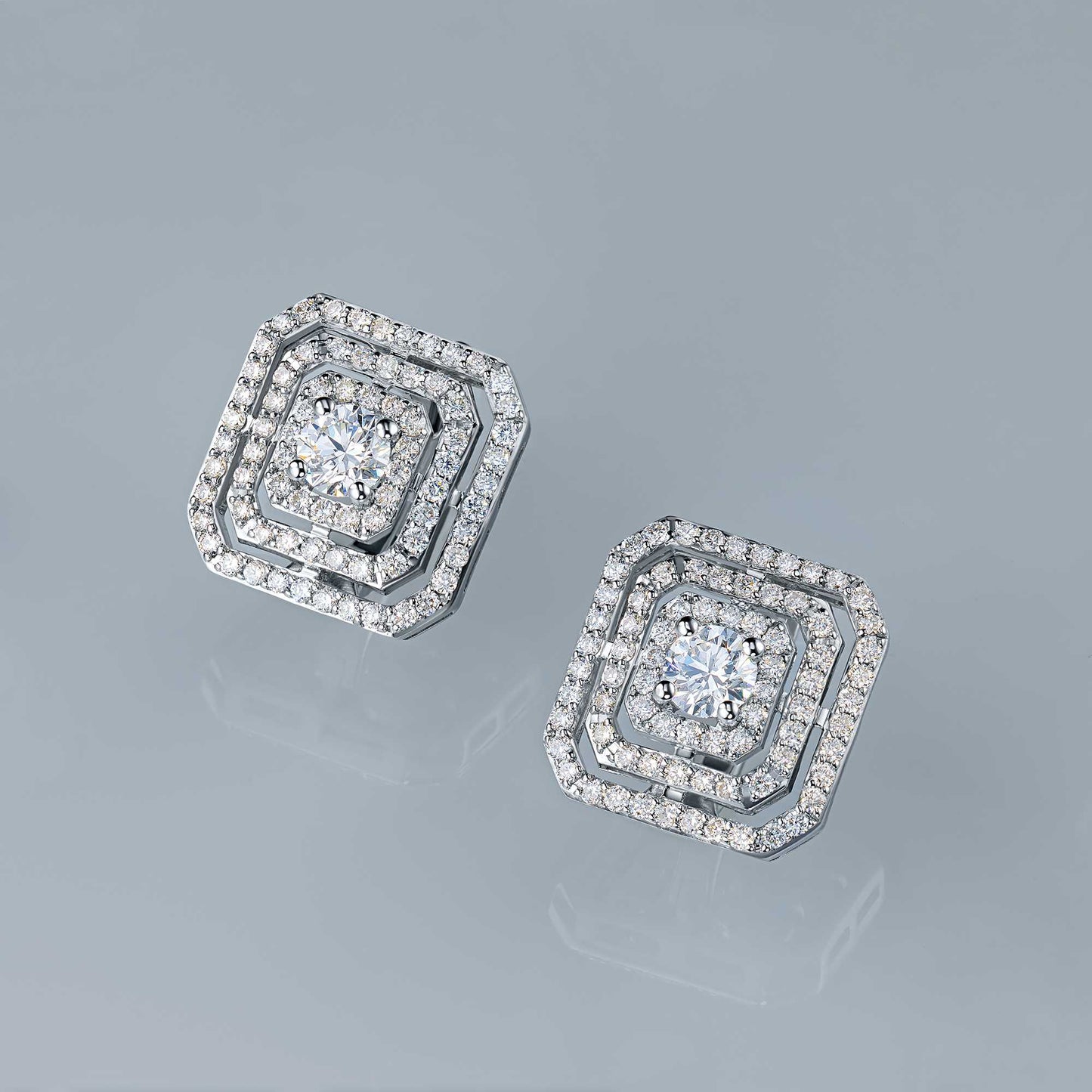 14K White Gold Earrings with Lab-Created Diamonds 1.460 CT.TW