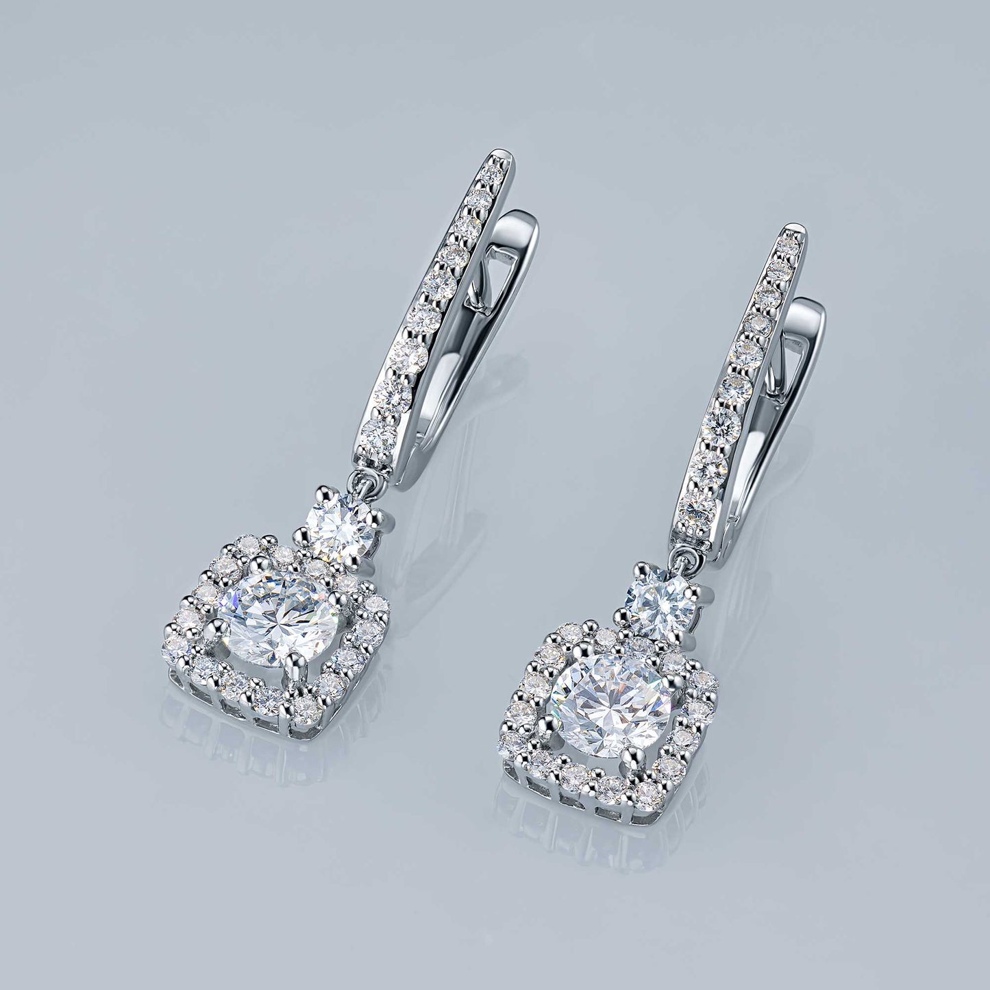 14K White Gold Earrings with Lab-Created Diamonds 1.01 CT.TW