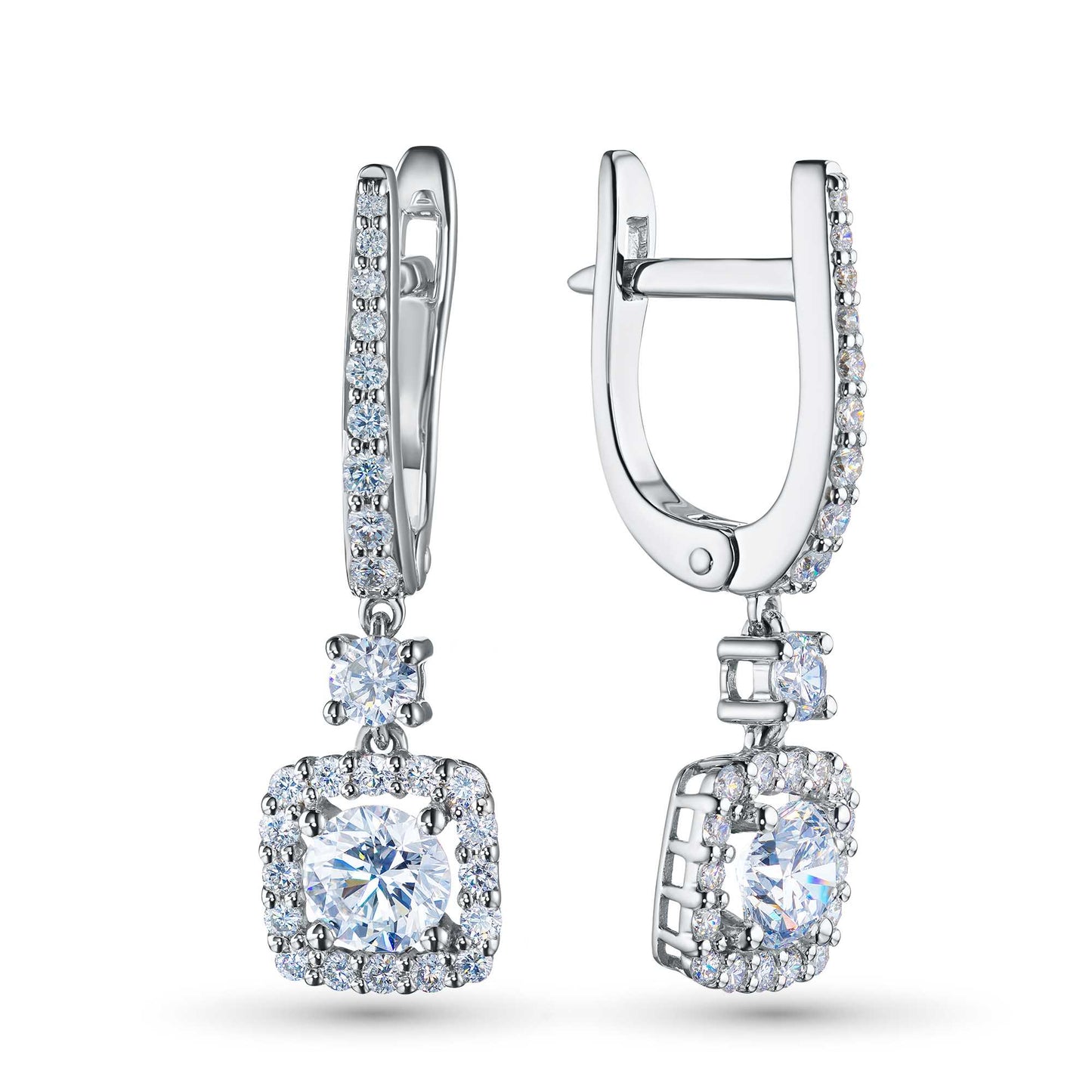 14K White Gold Earrings with Lab-Created Diamonds 1.01 CT.TW