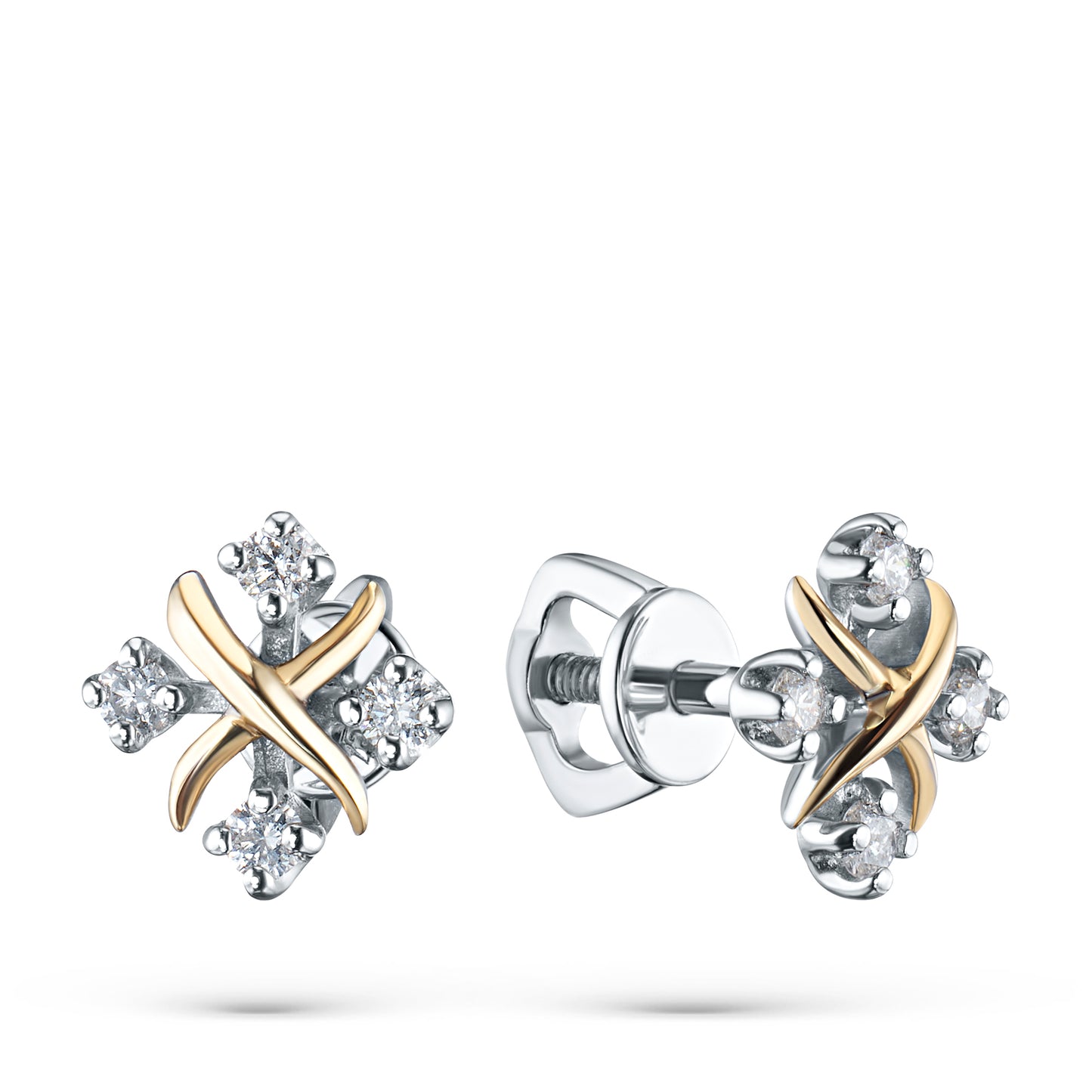 14K White Gold Earring Studs with Lab-Created Diamonds 0.19 CT.TW