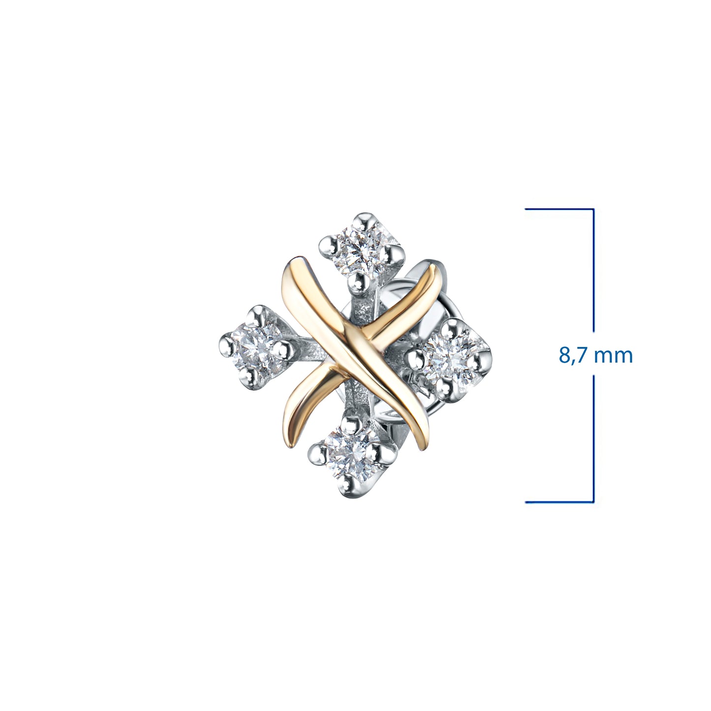 14K White Gold Earring Studs with Lab-Created Diamonds 0.19 CT.TW