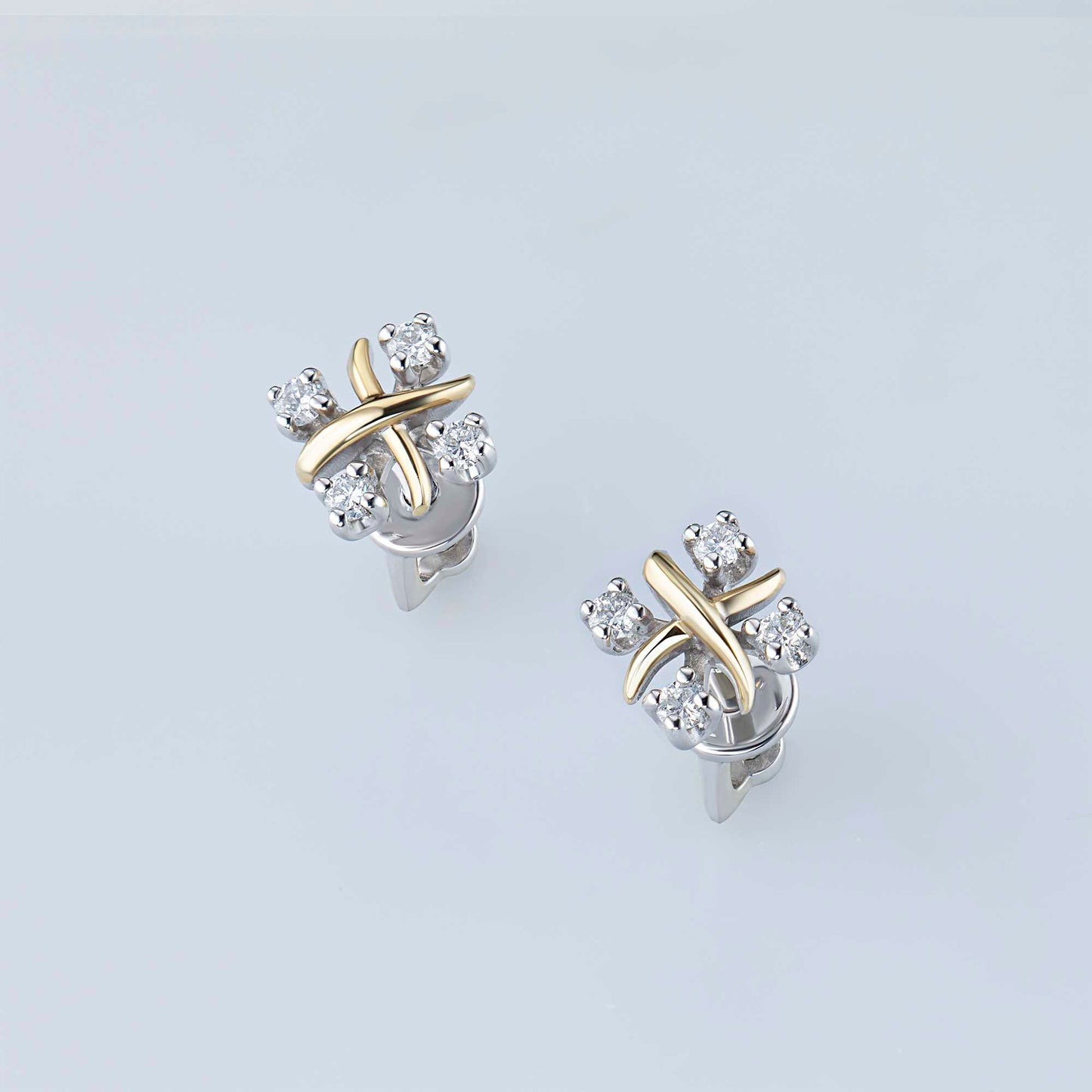 14K White Gold Earring Studs with Lab-Created Diamonds 0.19 CT.TW