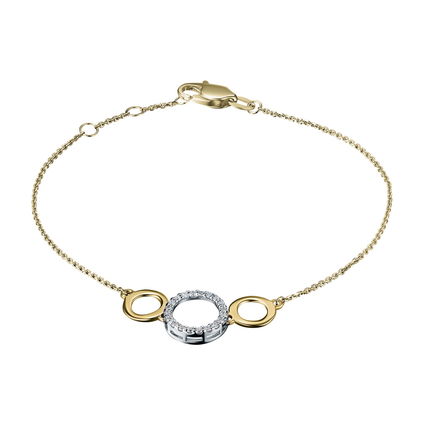 14K White-yellow Gold Bracelet with Lab-Created Diamonds 0.240 CT.TW