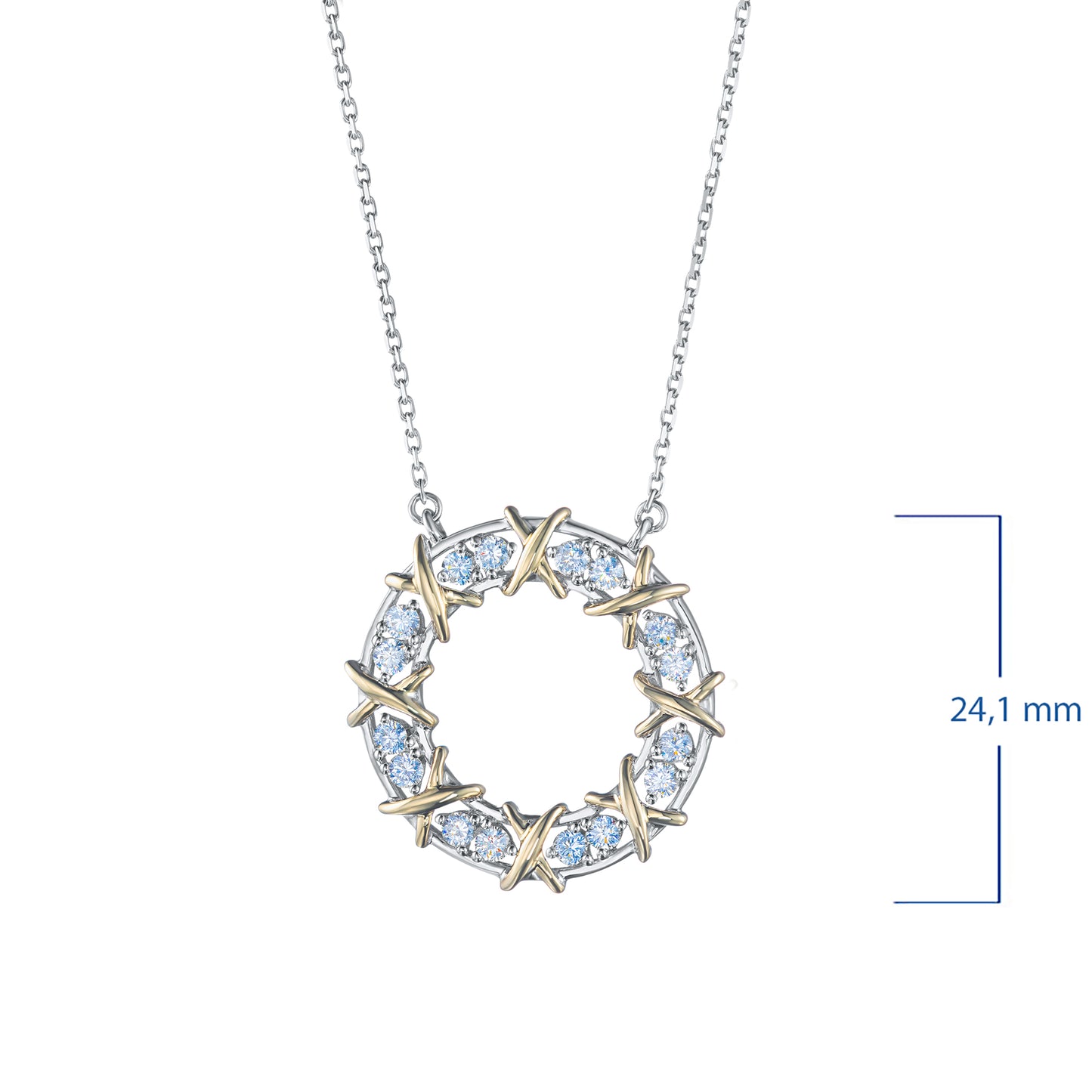 14K White-yellow Gold Necklace with Lab-Created Diamonds 0.550 CT.TW