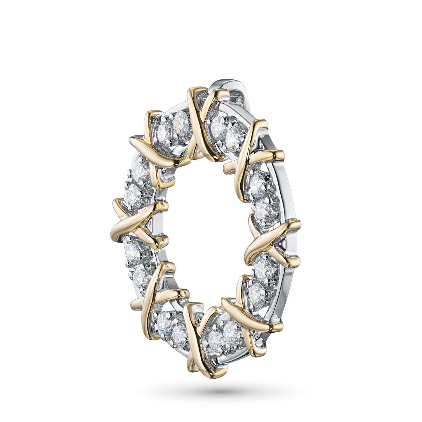 Μενταγιόν από λευκόχρυσο 14 καρατίων με διαμάντια κατασκευασμένα σε εργαστήριο 0,710 CT.TW 