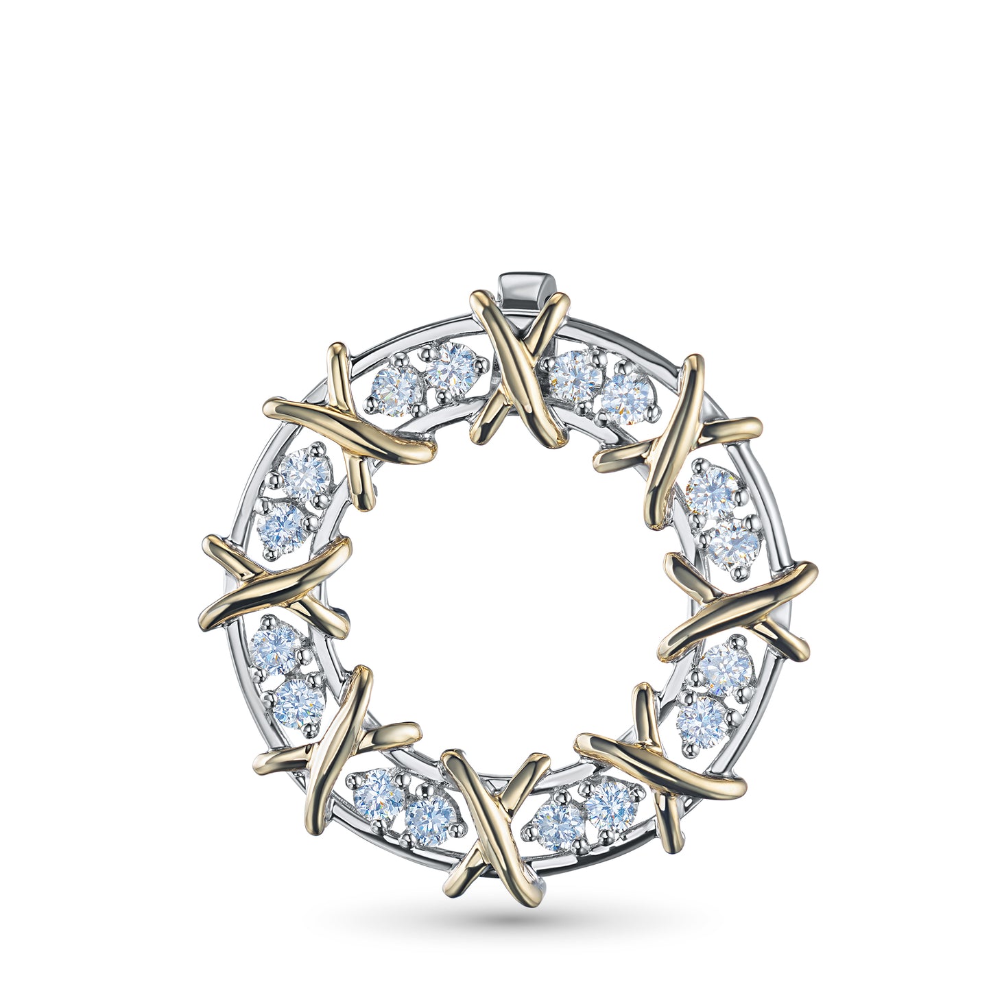 Μενταγιόν από λευκόχρυσο 14 καρατίων με διαμάντια κατασκευασμένα σε εργαστήριο 0,710 CT.TW 